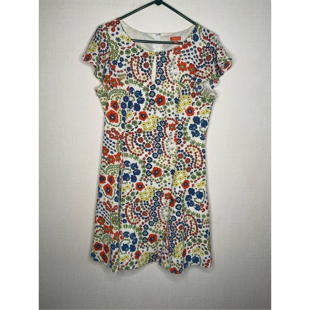 ModCloth Flirty Flair A-Line Floral Dress Large Crepe Mini Cottagecore Bloomcore